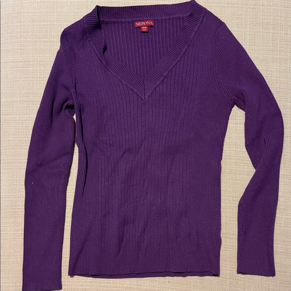 Merona Purple V-Neck Sweater